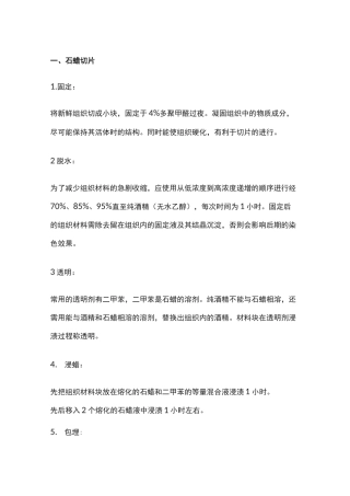 石蜡切片及免疫荧光