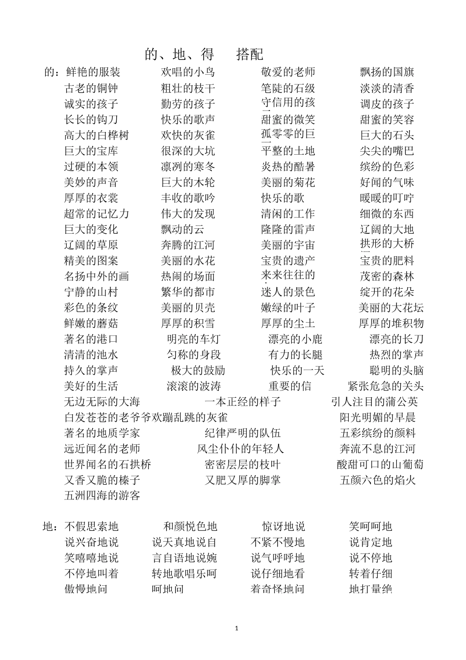 常见词语搭配_第1页