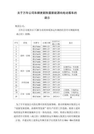 纯电动客车经营项目的可行性报告(公车经营)