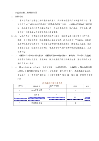 冲孔灌注桩施工方案