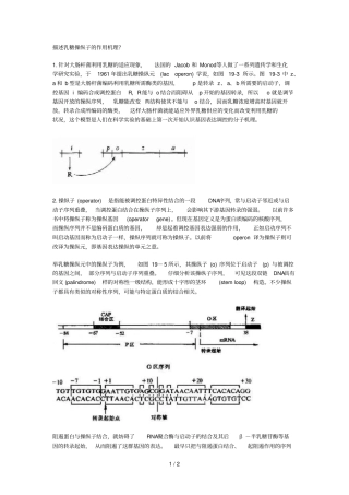 描述乳糖操纵子用途机理