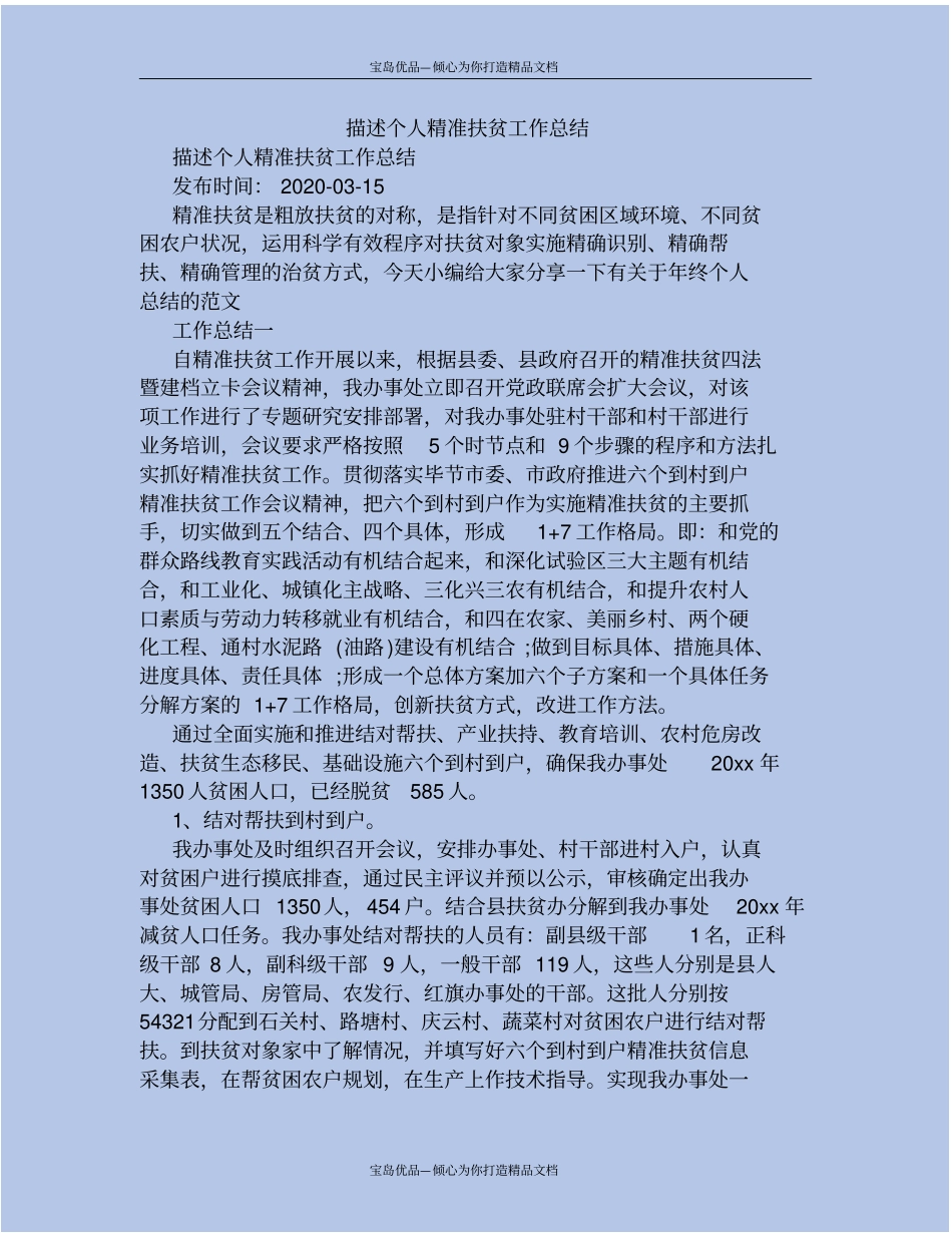 描述个人精准扶贫工作总结_第2页