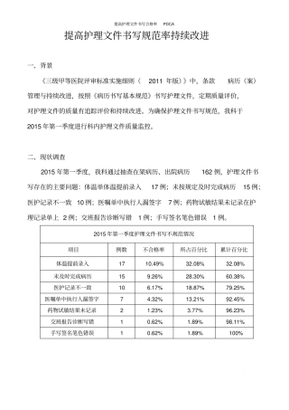 提高护理文件书写合格率PDCA