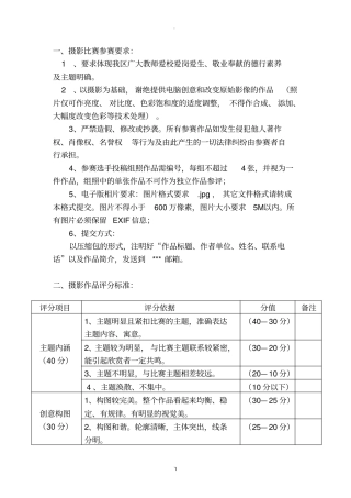 摄影比赛要求