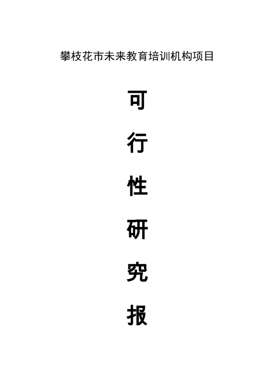 攀枝花未来培训机构项目可行研究报告1_第1页