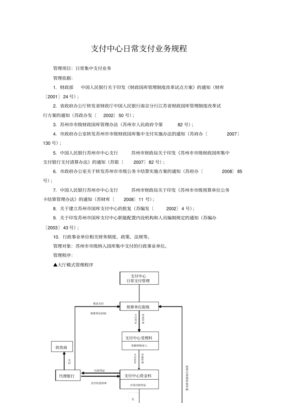 支付中心日常支付业务规程_第1页