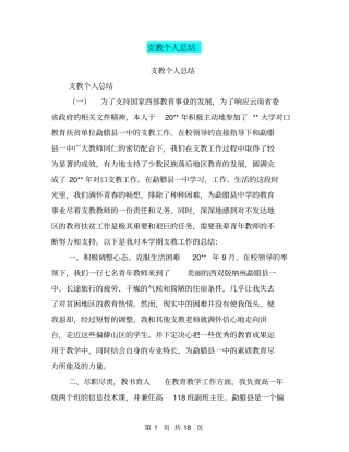 支教个人总结【可编辑版】