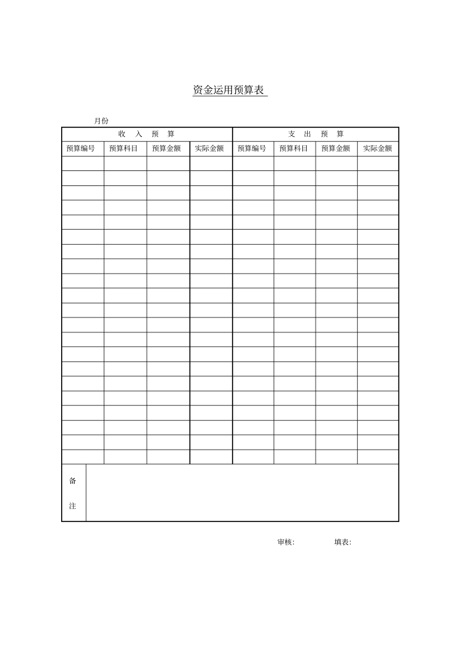 收入支出金额预算表_第1页