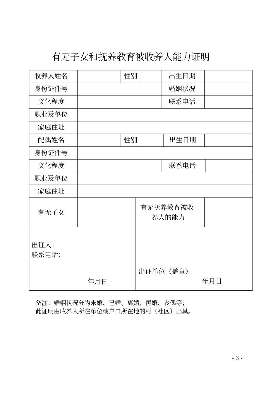 收养登记需村社区出具证明办事指引_第3页