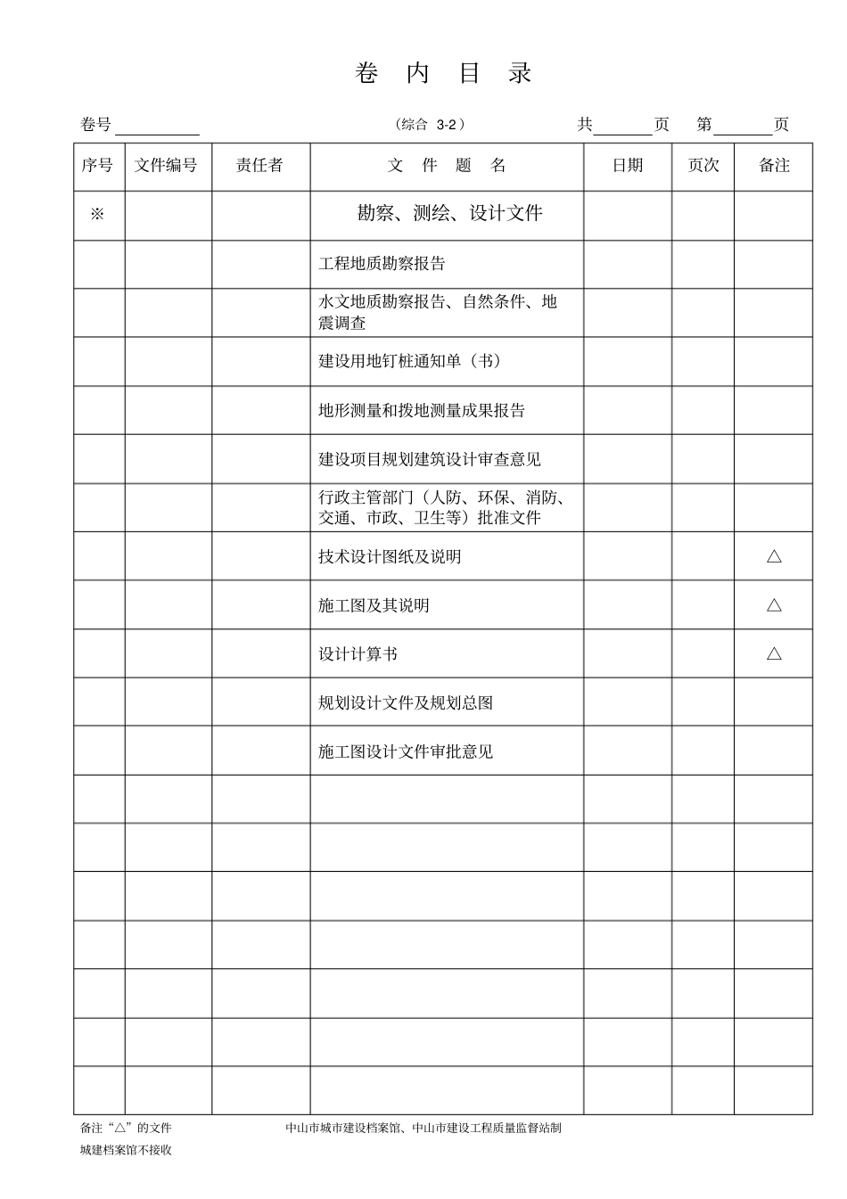 政工程卷内目录中山_第2页