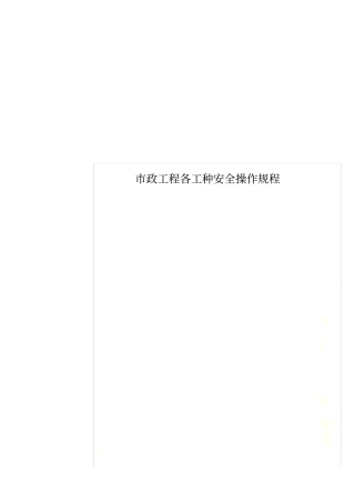 政工程各工种安全操作规程