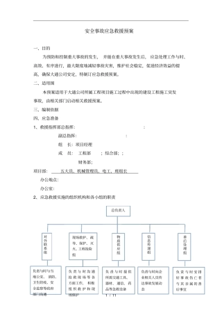 政工程安全事故应急救援预案