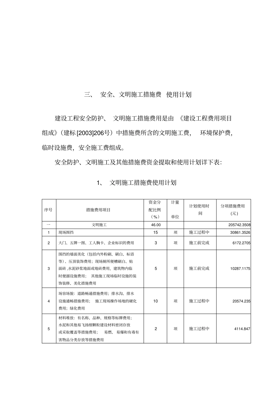 政工程安全文明施工措施费提取和使用计划_第3页