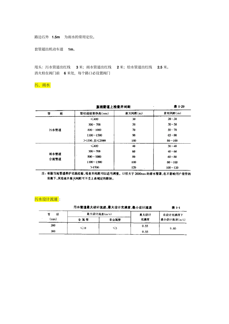 政给排水设计常用参数统计_第1页