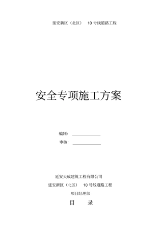 政道路安全专项施工方案