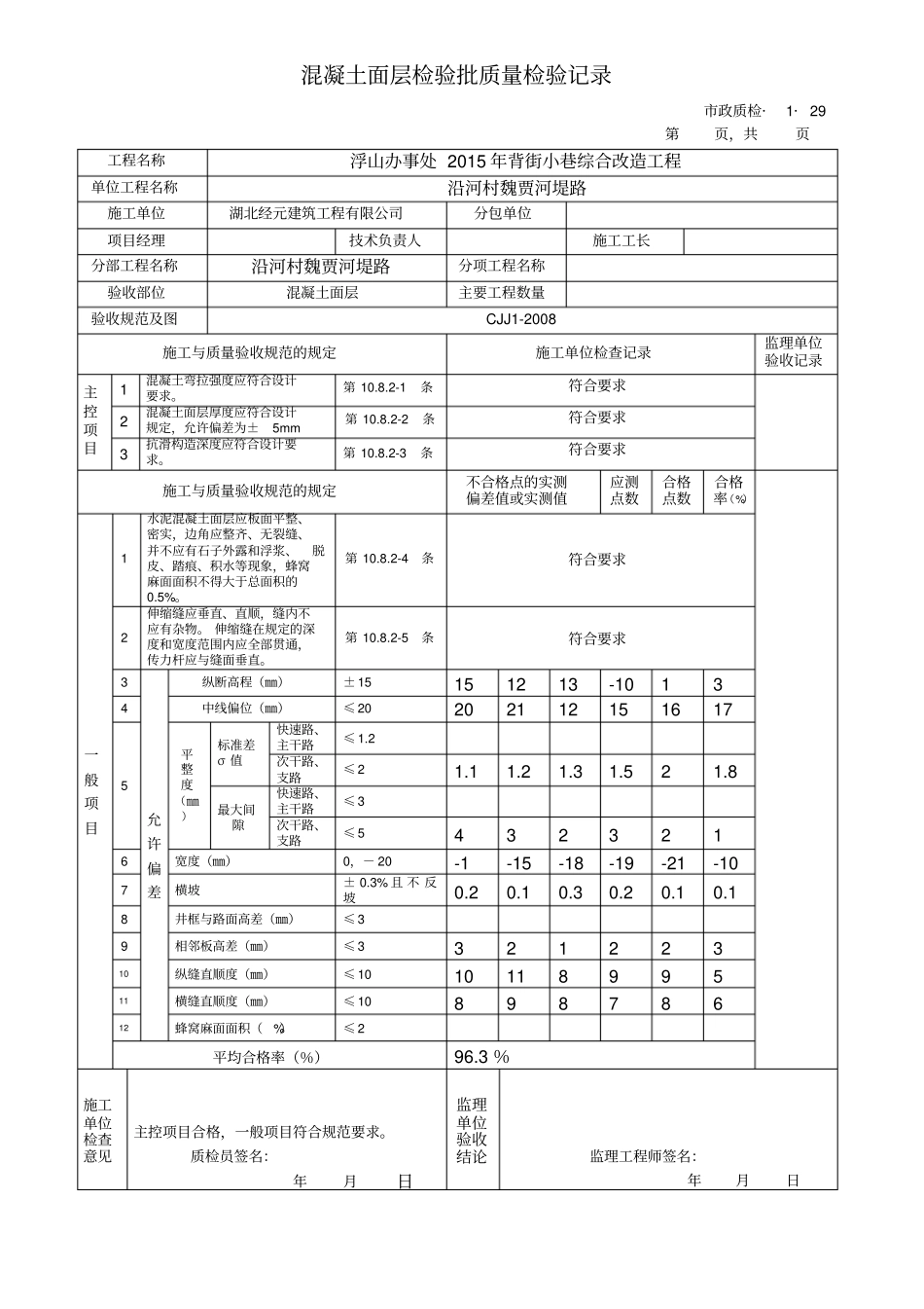 政道路工程检验批质量检验记录表格全套_第3页
