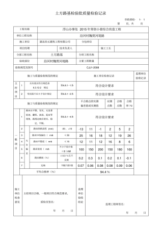 政道路工程检验批质量检验记录表格全套