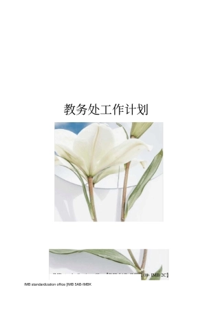 教务处工作计划修订版