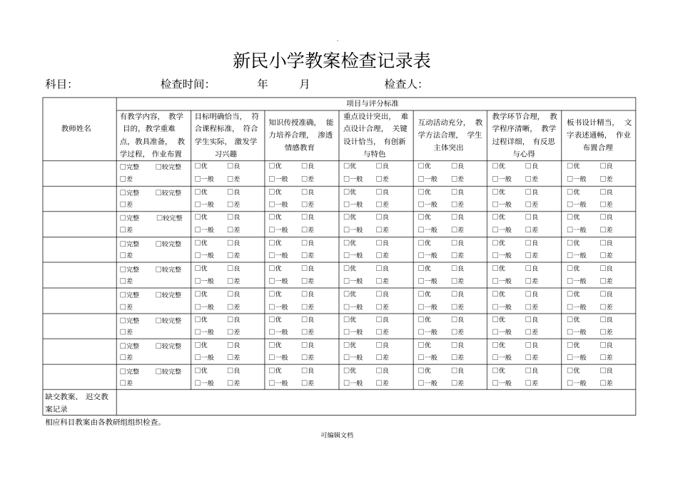 教学常规检查记录表_第2页