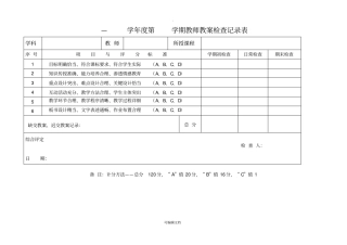 教学常规检查记录表