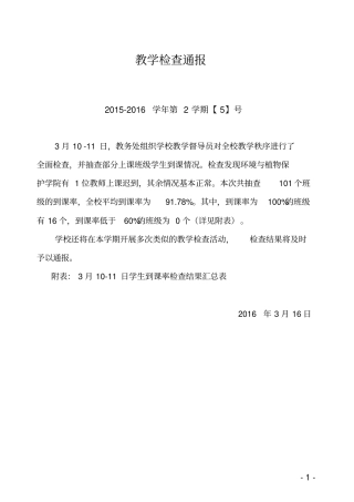教学检查通报