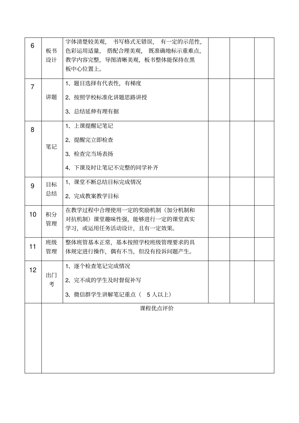 教学督导推门课记录表_第2页