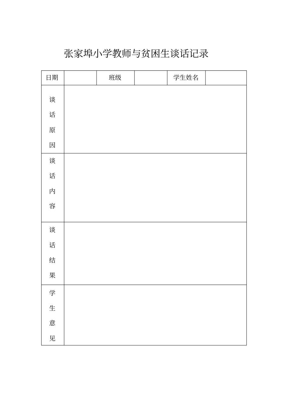 教师与学生谈话记录表_第1页