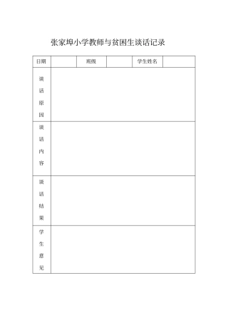 教师与学生谈话记录表