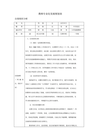 教师专业化发展规划表