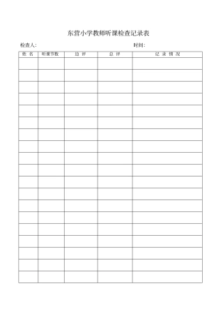 教师听课笔记检查记录情况表
