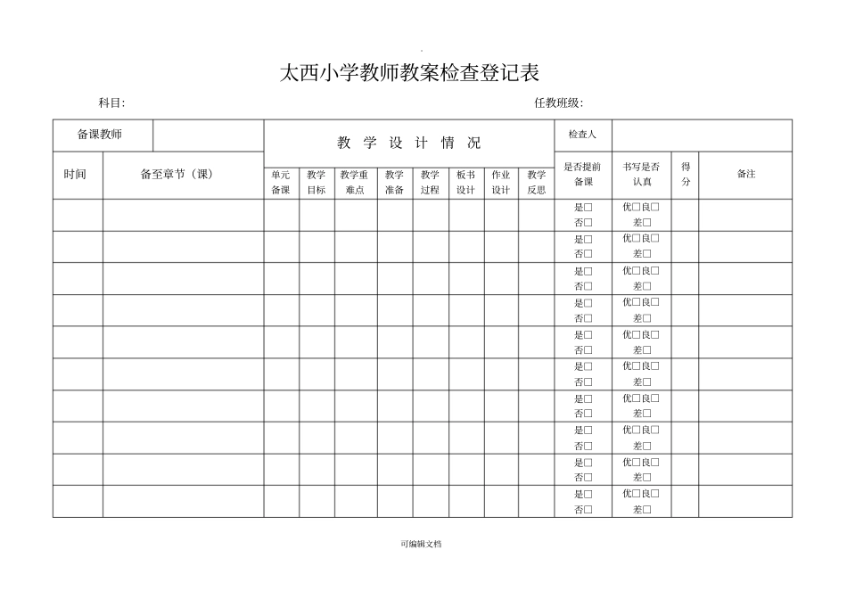 教师备课情况检查表_第1页