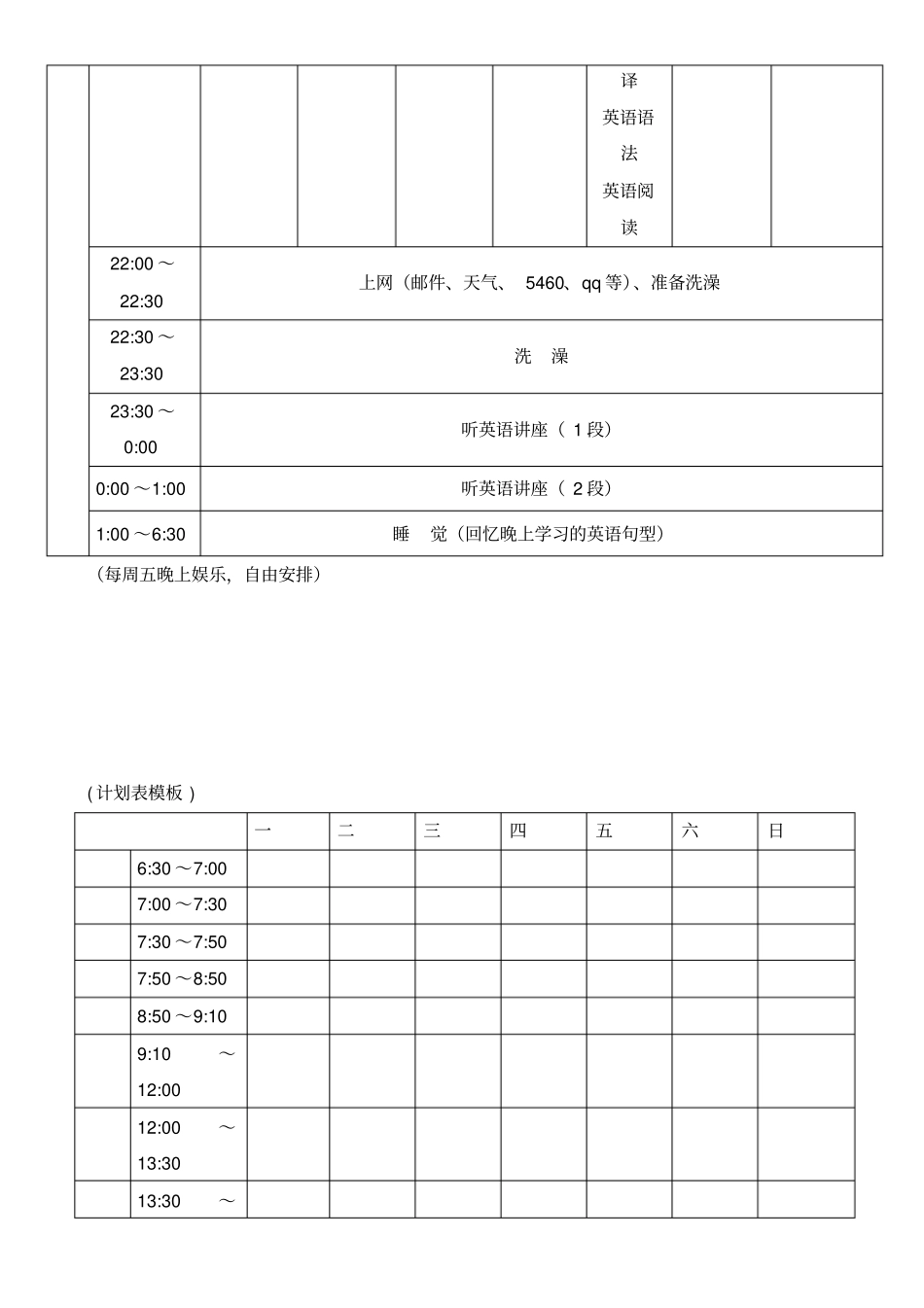 教师学习计划表及模板_第2页
