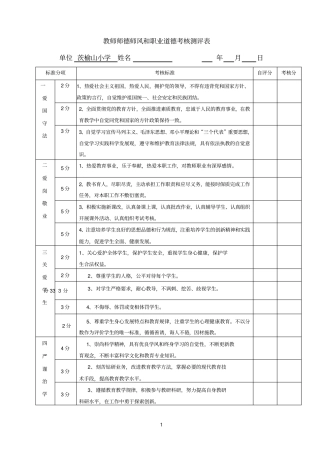 教师师德师风和职业道德考核自评表