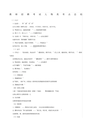 教师招聘考试人物类考点总结全
