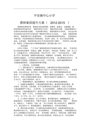 教师素质提升及培训方案