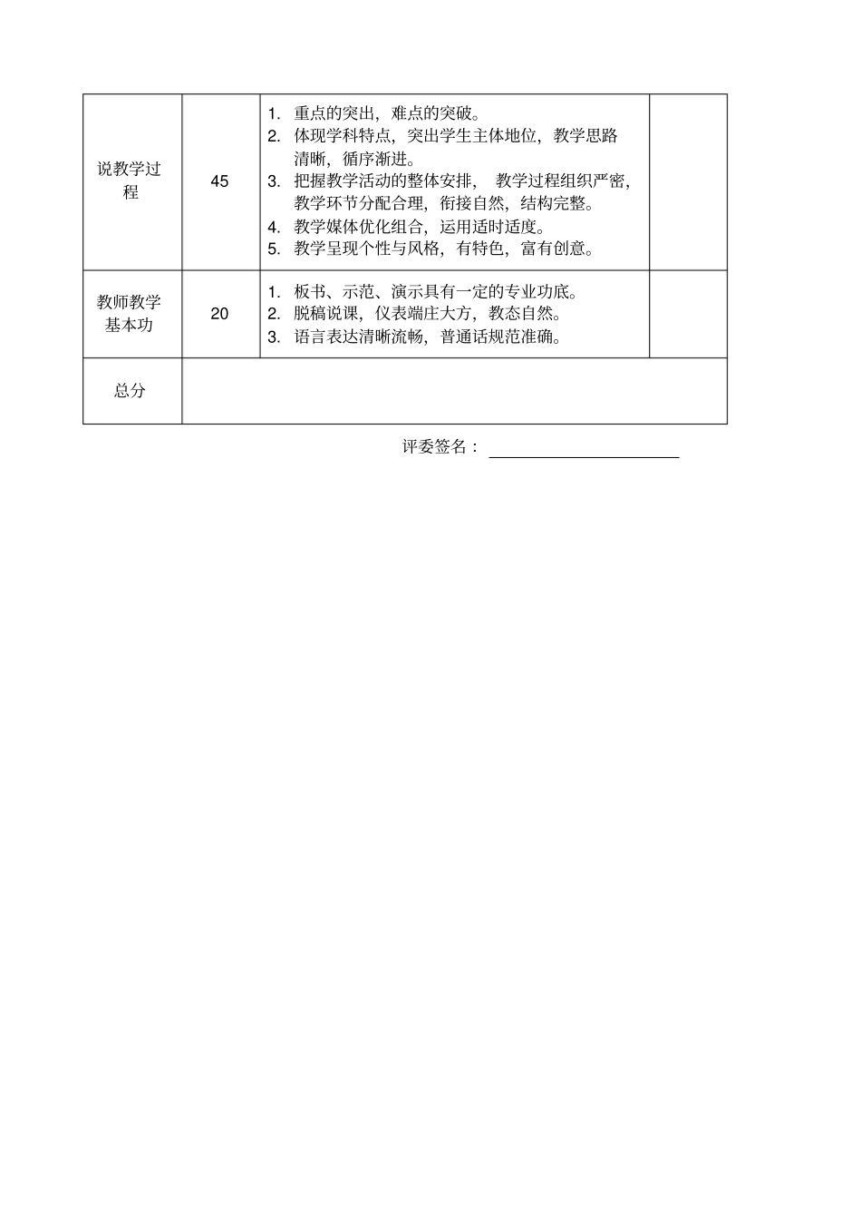 教师说课比赛活动方案含评分表_第3页