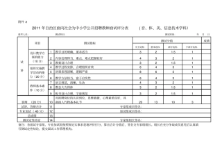 教师面试评分表