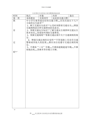 安全教育活动记录表