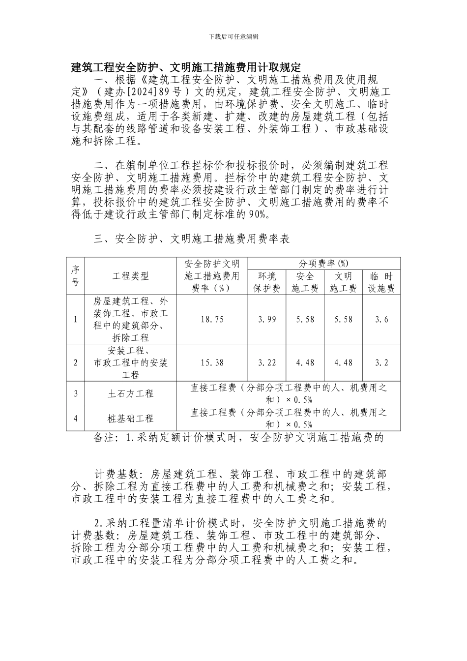 安全文明施工措施费的费率._第1页