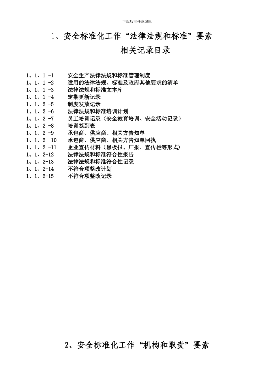 安全标准化要素目录整理._第1页