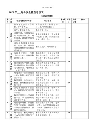 安全检查表(工程部).