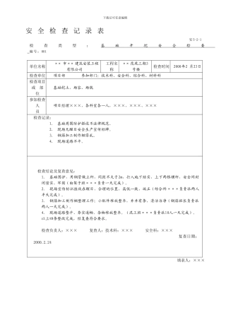 安全检查记录-样表.