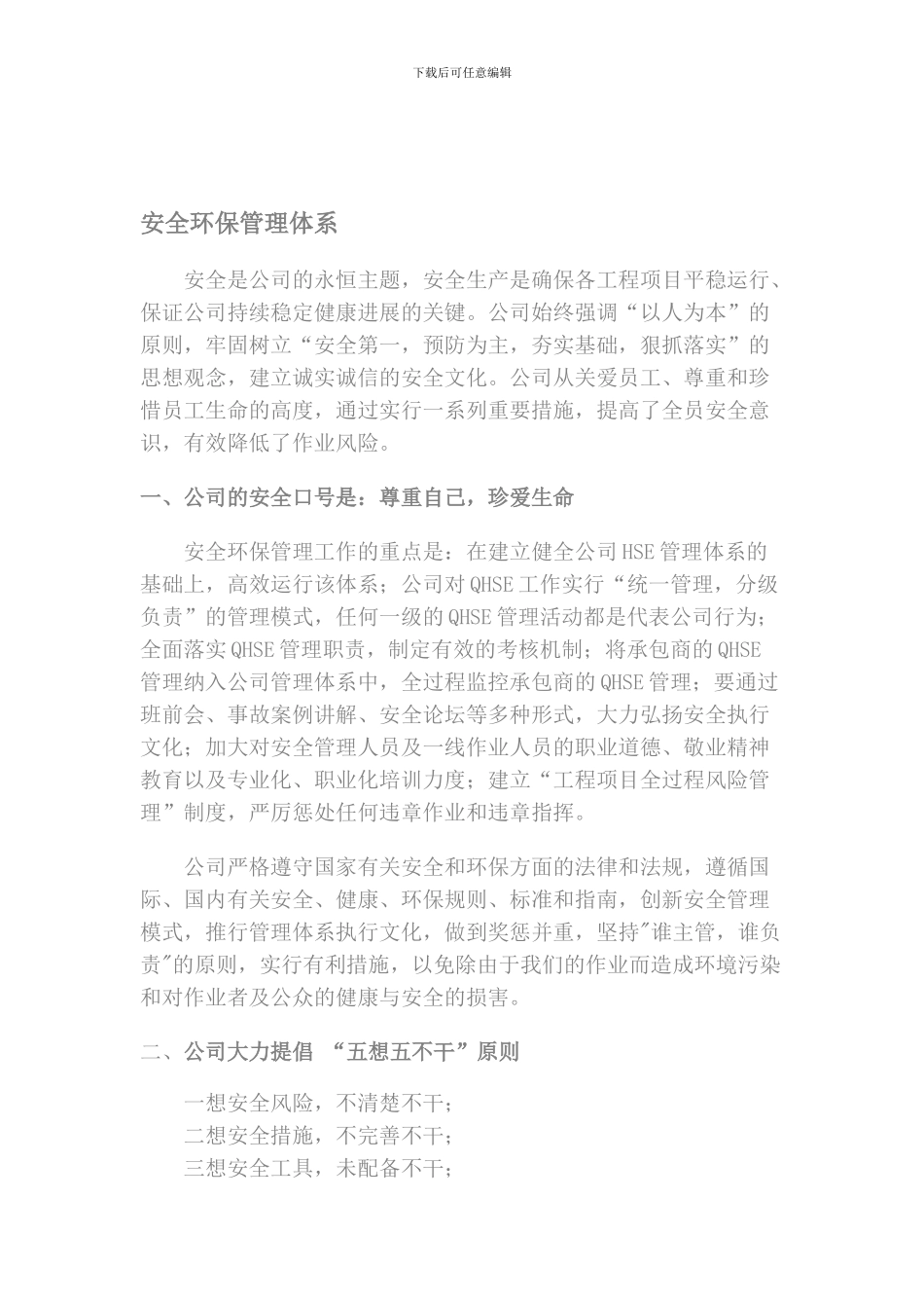 安全环保管理体系._第1页