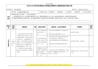 安全环保部过程管控考核主要绩效指标考核标准