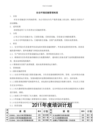 安全环境设施管理制度.
