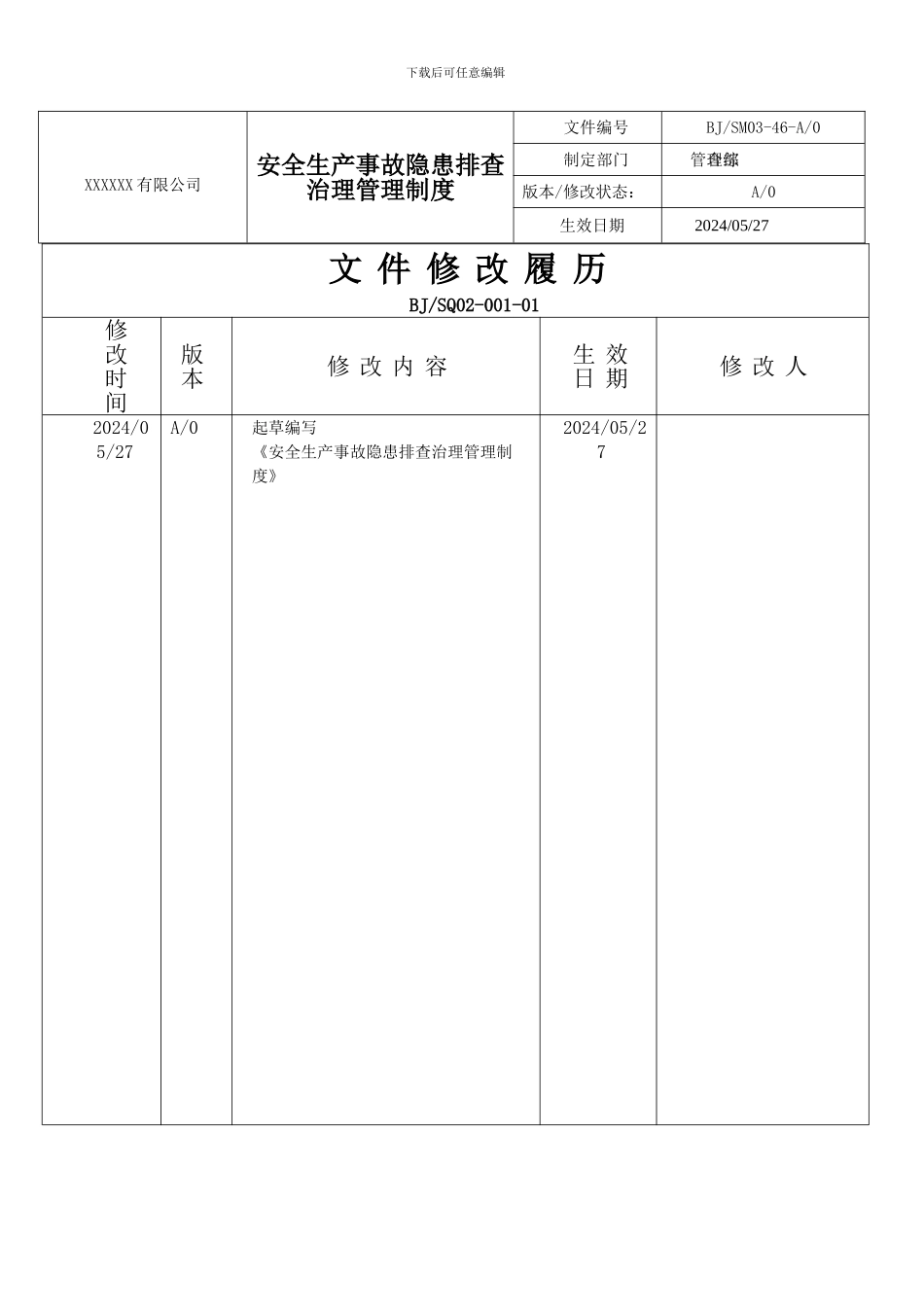 安全生产事故隐患排查治理管理制度20240531_第2页