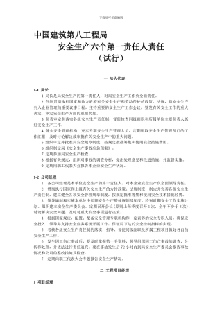 安全生产六个第一责任人的职责.