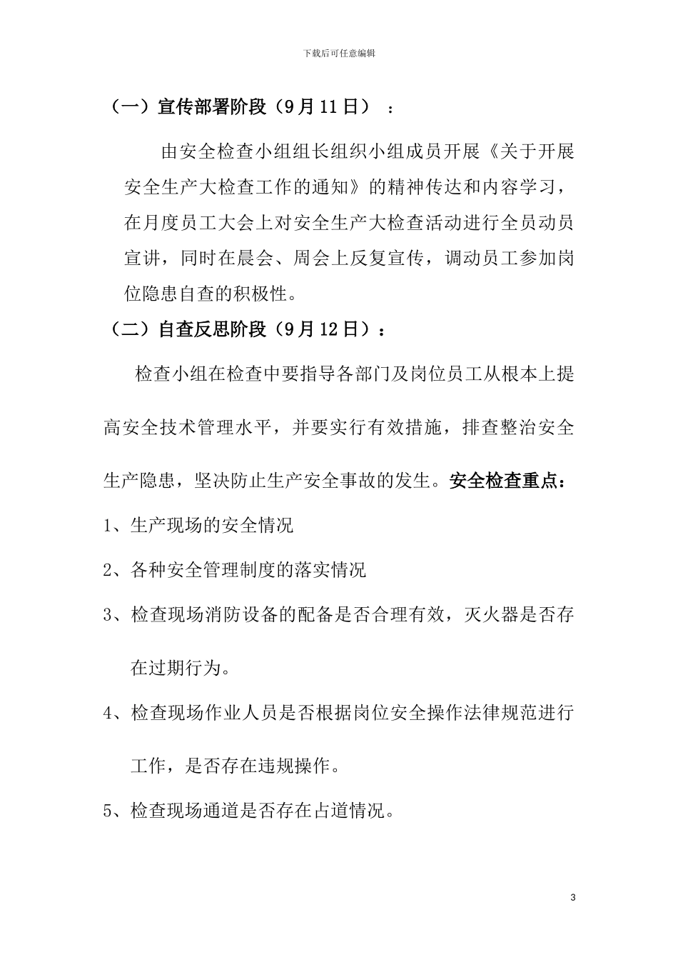 安全生产大检查工作方案_第3页