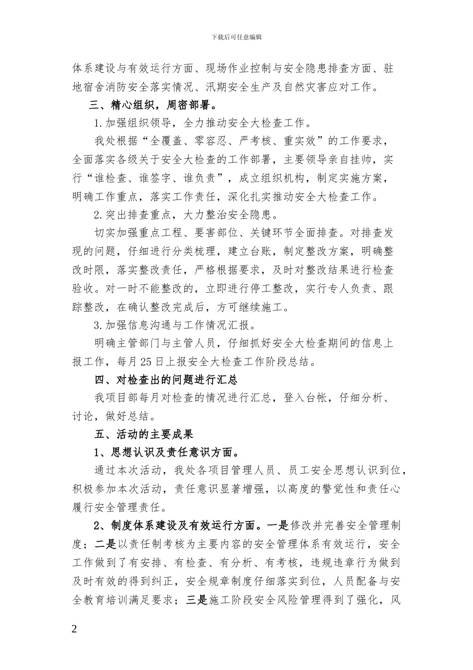 安全生产大检查活动总结_第2页