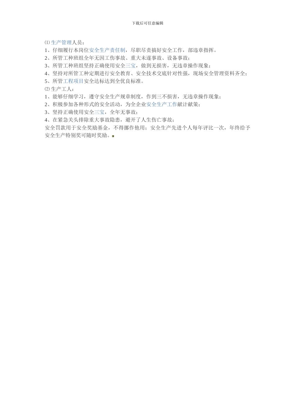 安全生产奖罚制度实施细则._第2页